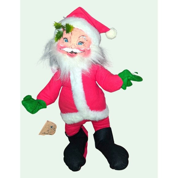 HUGE Vintage Annalee Christmas Santa & Mouse Plush Figurines 18" & 14" Handcraft - Picture 10 of 16